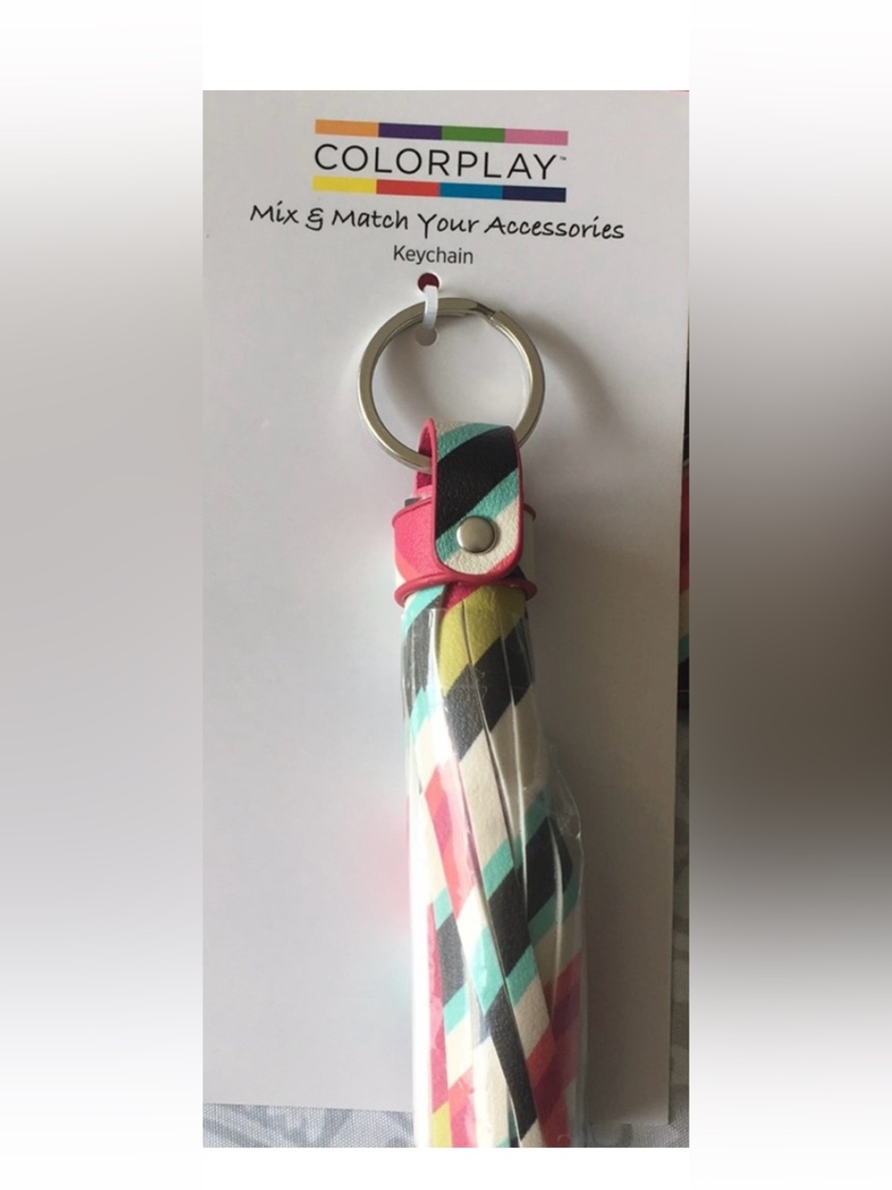 Multicolor Stripe Tassel Keychain